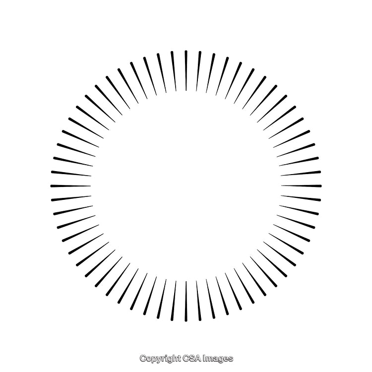 Minimalistic Black And White Circular Border With Radiating Lines Design
