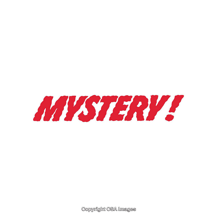 Bold Red Mystery Typography on a Clean White Background