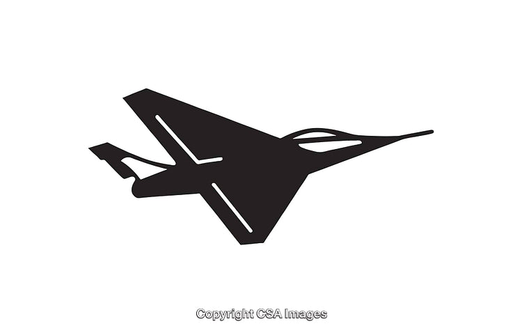 Silhouette of a Jet Aircraft in a Minimalist Design