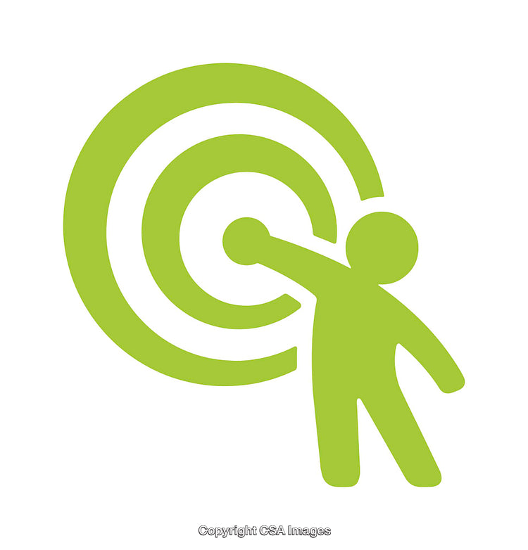 Green Icon Depicting Target and Person Interacting with a Bullseye