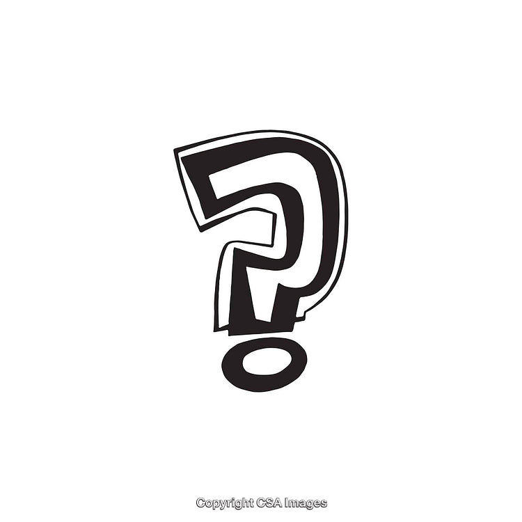 Black And White Question Mark Icon in a Creative Design