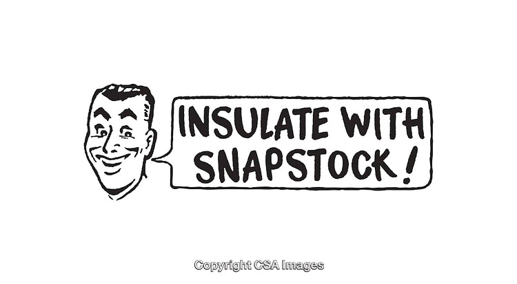Retro Black and White Line Art Insulation Advertisement Illustration