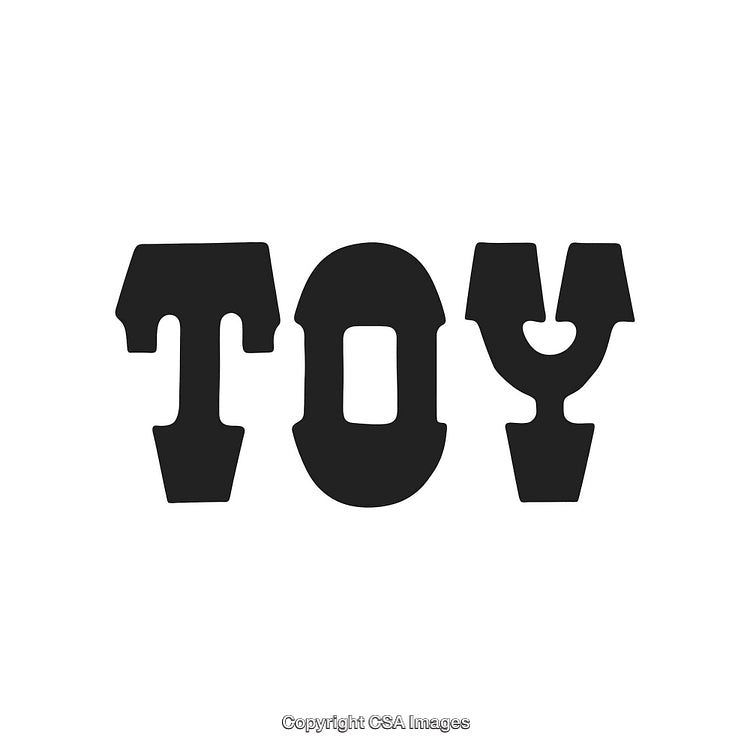 Bold Black Typography of the Word 'Toy' on White Background