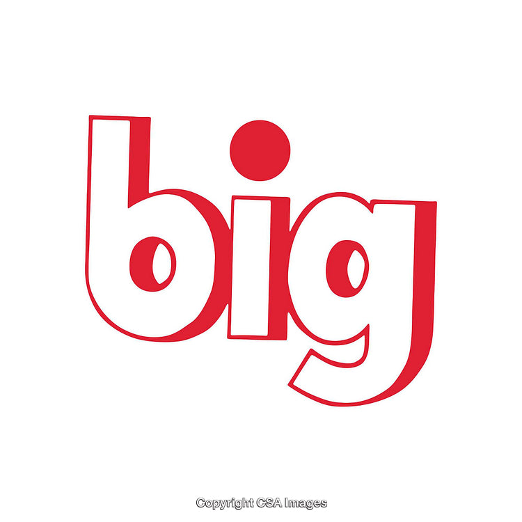 Bold Red Graphic Text with Playful Design on White Background
