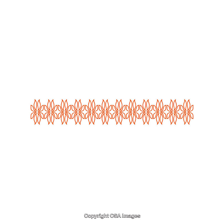 Abstract Orange Floral Pattern Design on a Clean White Background