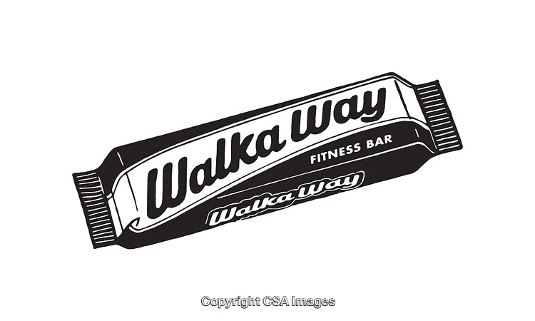 Black and White Illustration of a Fitness Bar Package Design
