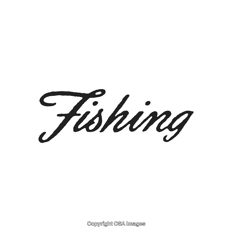 Stylish Handwritten Word 'Fishing' in Elegant Script Font Style