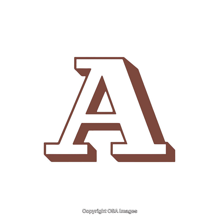 Stylized Bold Letter A in Brown on White Background