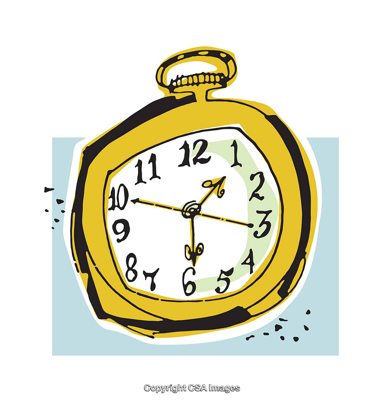 Artistic Illustration of a Classical Gold Pocket Watch With Distorted Details