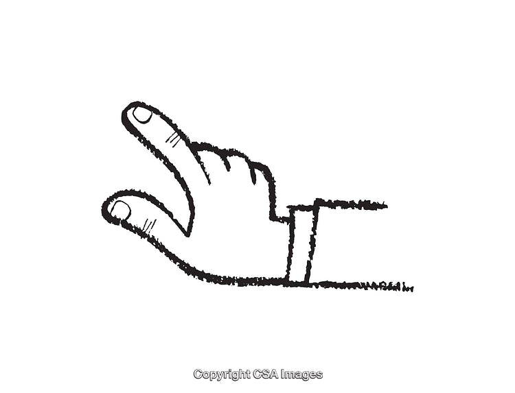 Black And White Line Art Illustration of Hand Gesture