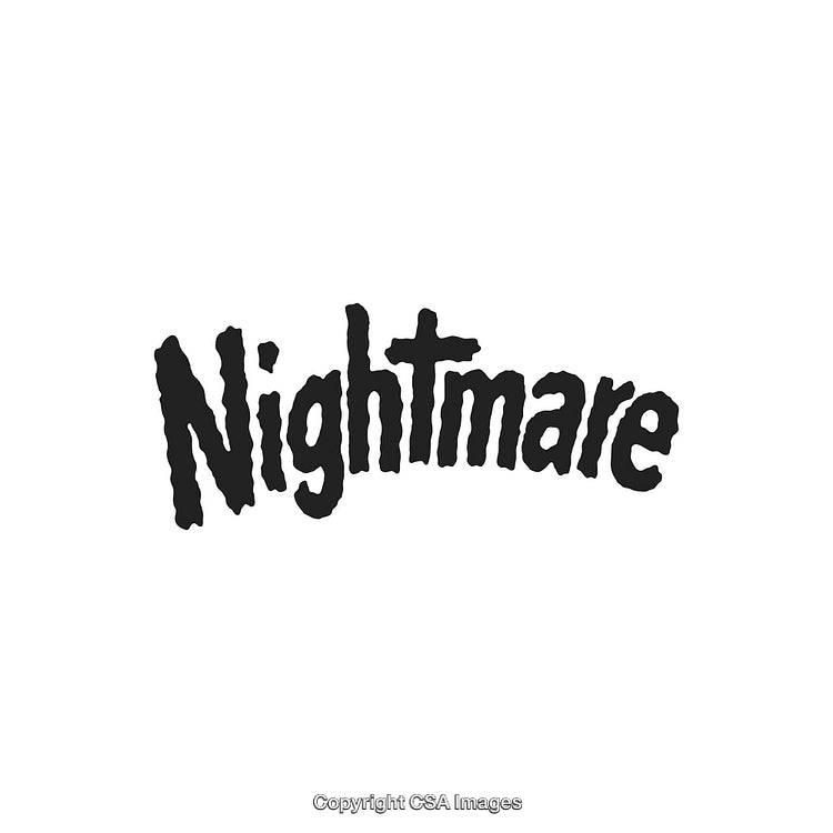 Nightmare Text Design Featuring Bold Font on White Background