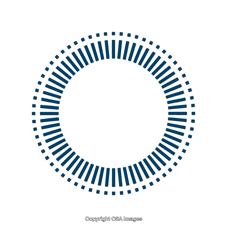 Abstract Circular Dashed Frame in Blue Design Isolated on White Background