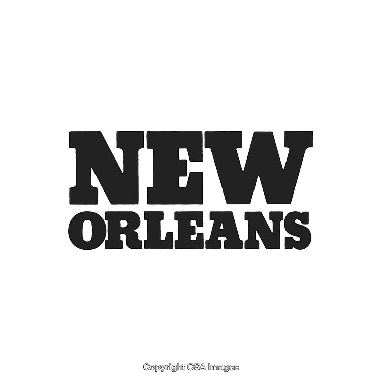 Bold Typeface Design Highlighting the City Name New Orleans in Black Text