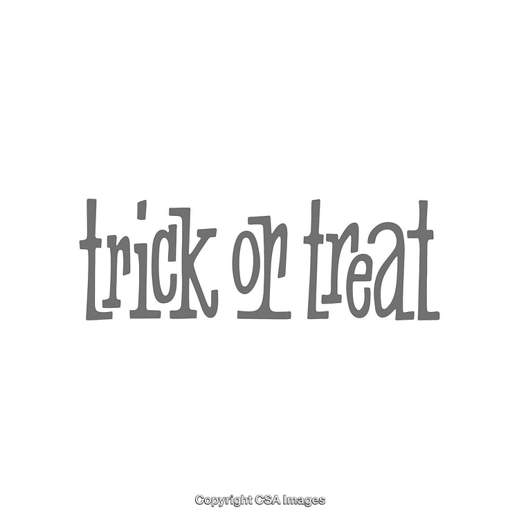 Black and White Halloween Text Art Design with Trick or Treat Phrase
