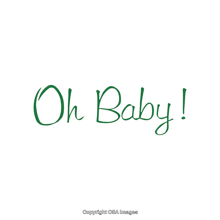 Stylish Typography Artwork Featuring the Phrase 'Oh Baby!' in Green Script