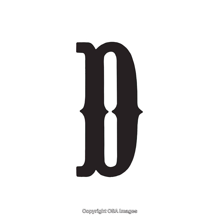 Stylized Black Letter D on a White Background