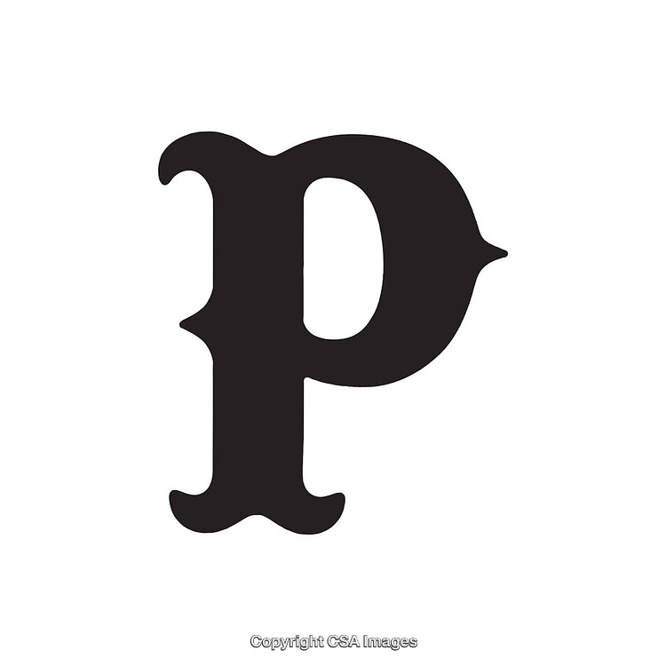 Bold Black Letter P on a Clean White Background
