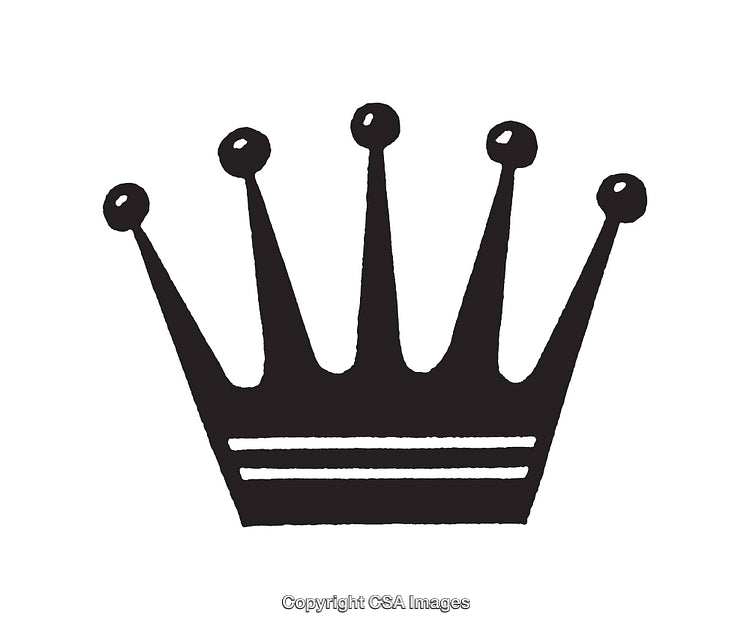 Simple Black and White Icon of a Crown with Points