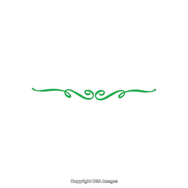 Green Swirl Separator Design on White Background for Decorative Purposes