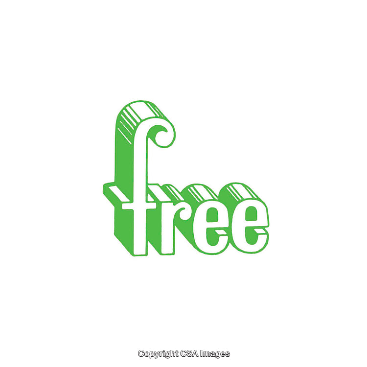 Green Free Typography Graphic Isolated on a White Background