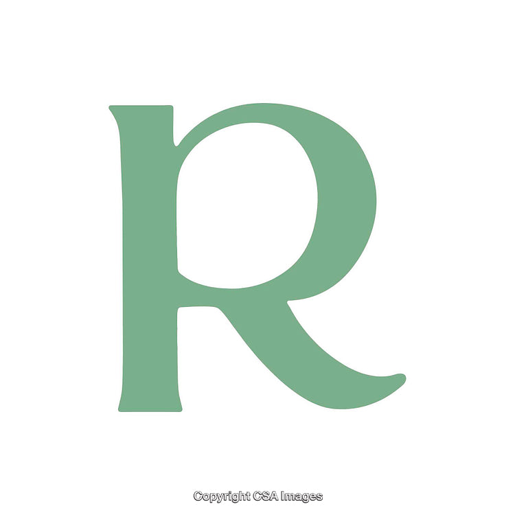 Green Letter R Illustration on a Clean White Background