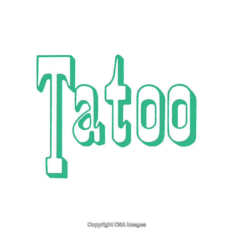 Bold Green Text Design Featuring the Word 'Tatoo' with Retro Style