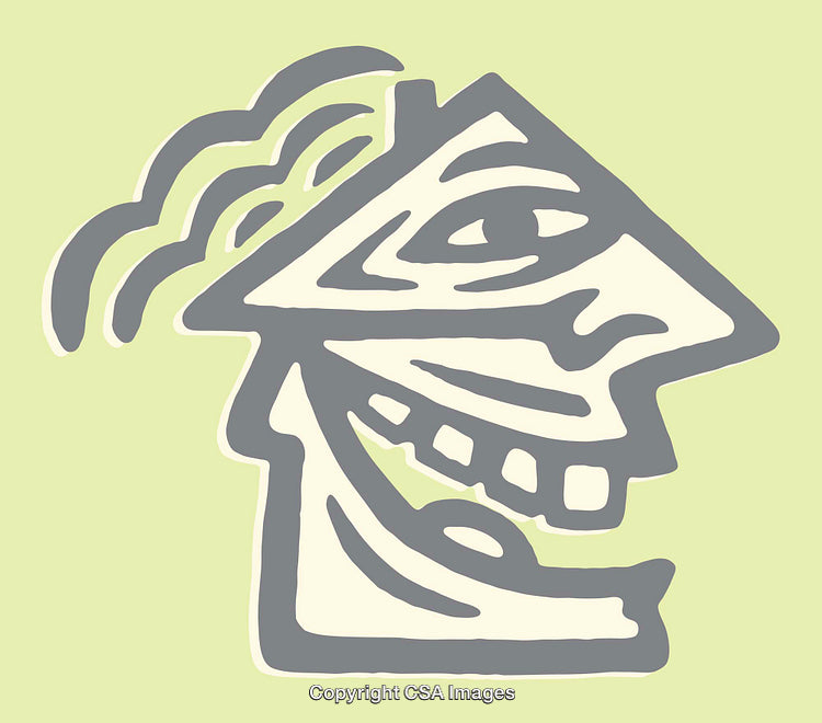 Abstract Line Art Illustration of a Face with Artistic Design on Neutral Background