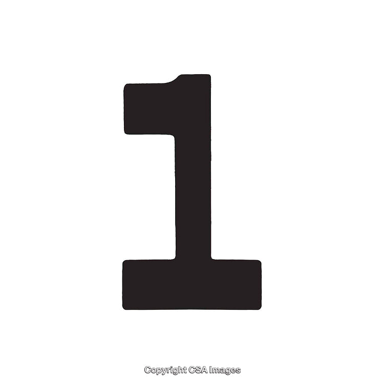 Black Stylized Number One on a White Background