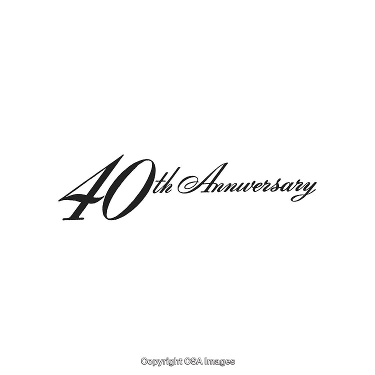 Elegant Black Typography Commemorating a 40th Anniversary Celebration