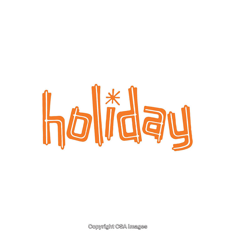 Bright Orange Holiday Lettering on a Clean White Background