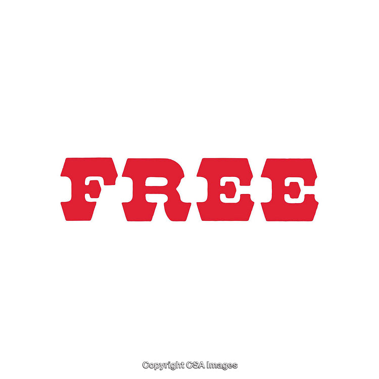 Bold Red Free Text on White Background in Unique Font Style