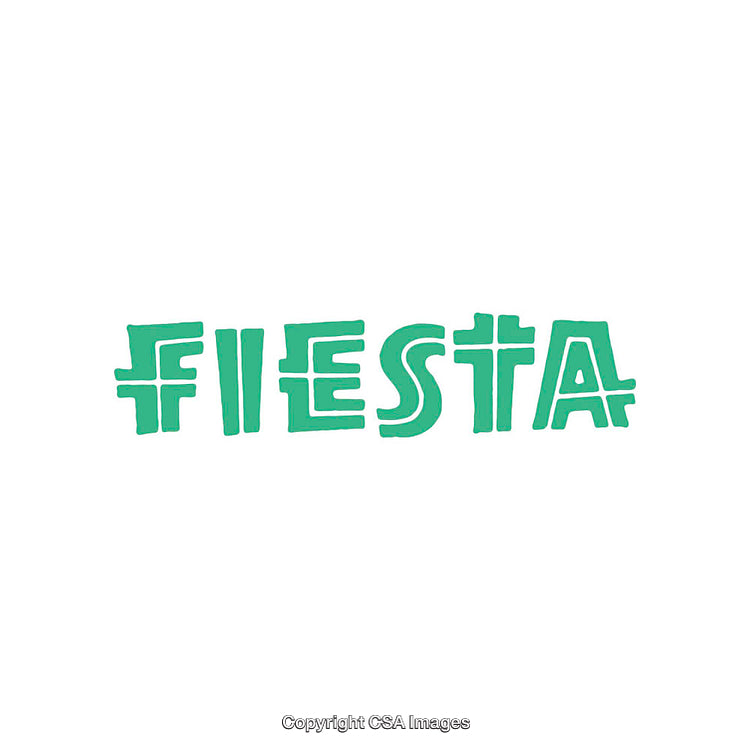 Green Hand-Drawn Fiesta Text on White Background for Celebrations