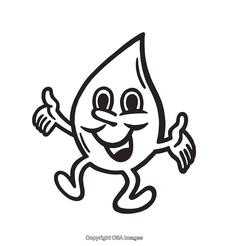 Cartoon Illustration of a Cheerful Water Drop Giving Thumbs Up
