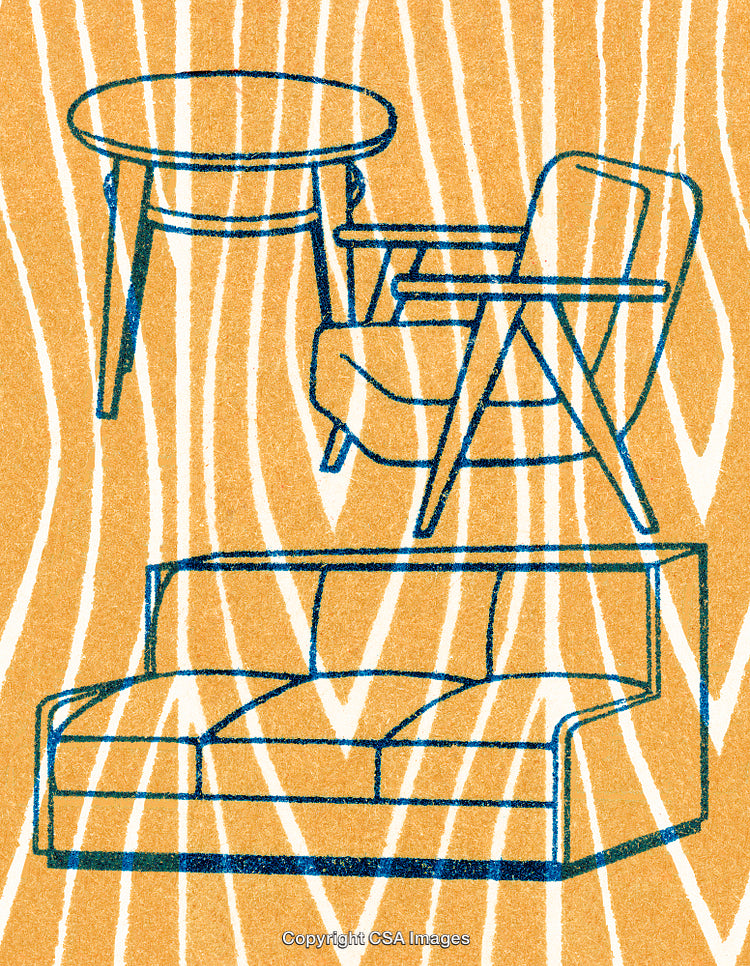 Abstract Furniture Design With Stripes and Artistic Background Composition