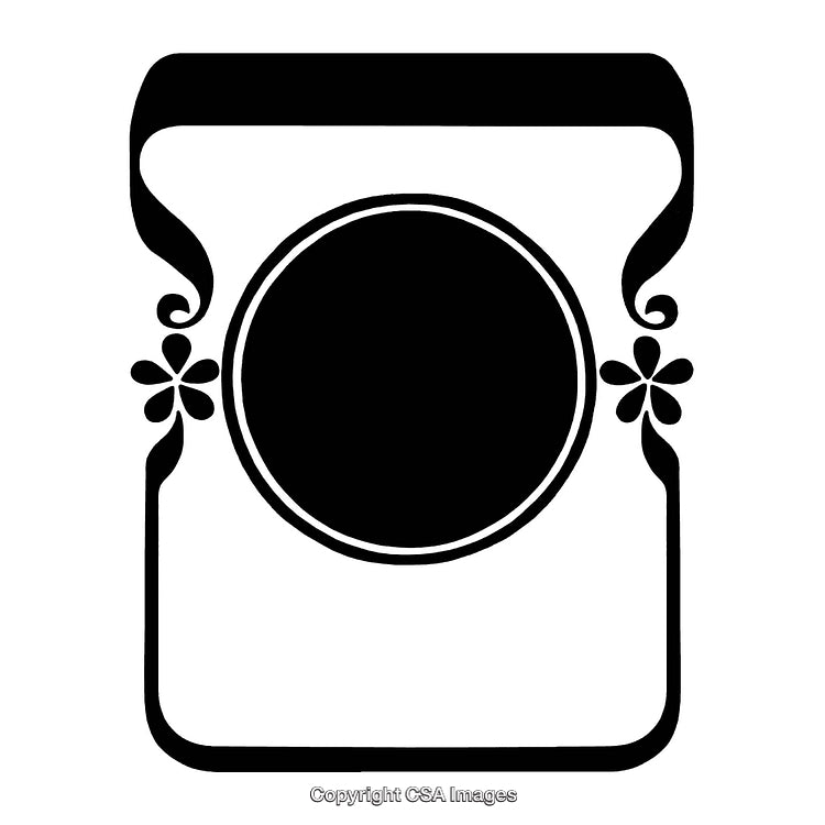 Elegant Black And White Decorative Border With Circular Centerpiece Design
