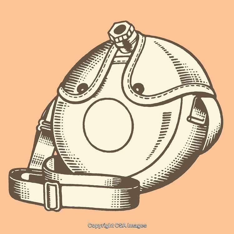 Vintage Line Art Illustration of a Classic Water Canteen
