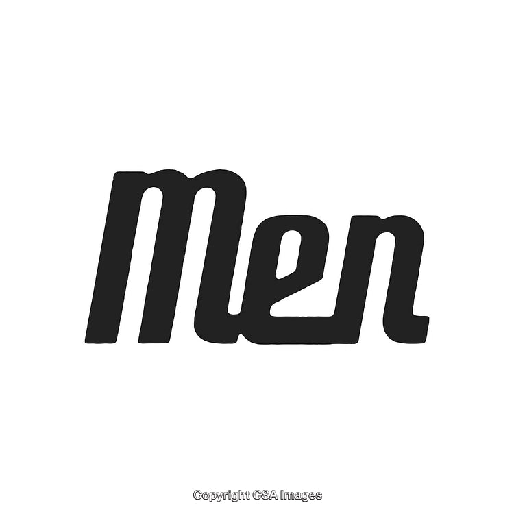 Stylized Black and White Typographic Design Spelling 'Men'