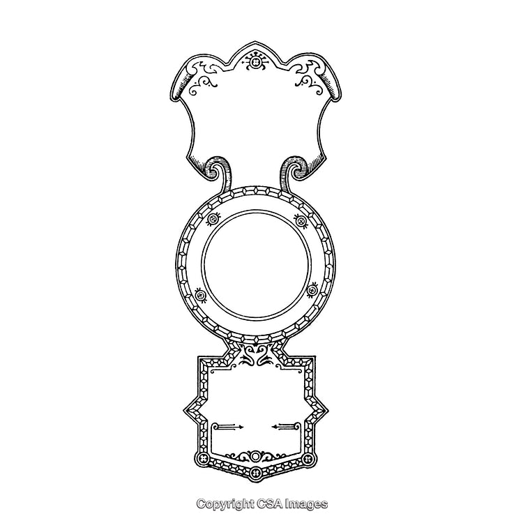 Intricate Black and White Decorative Border Design Illustration