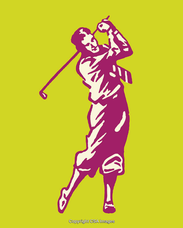 Vintage Style Illustration of a Man Swinging a Golf Club