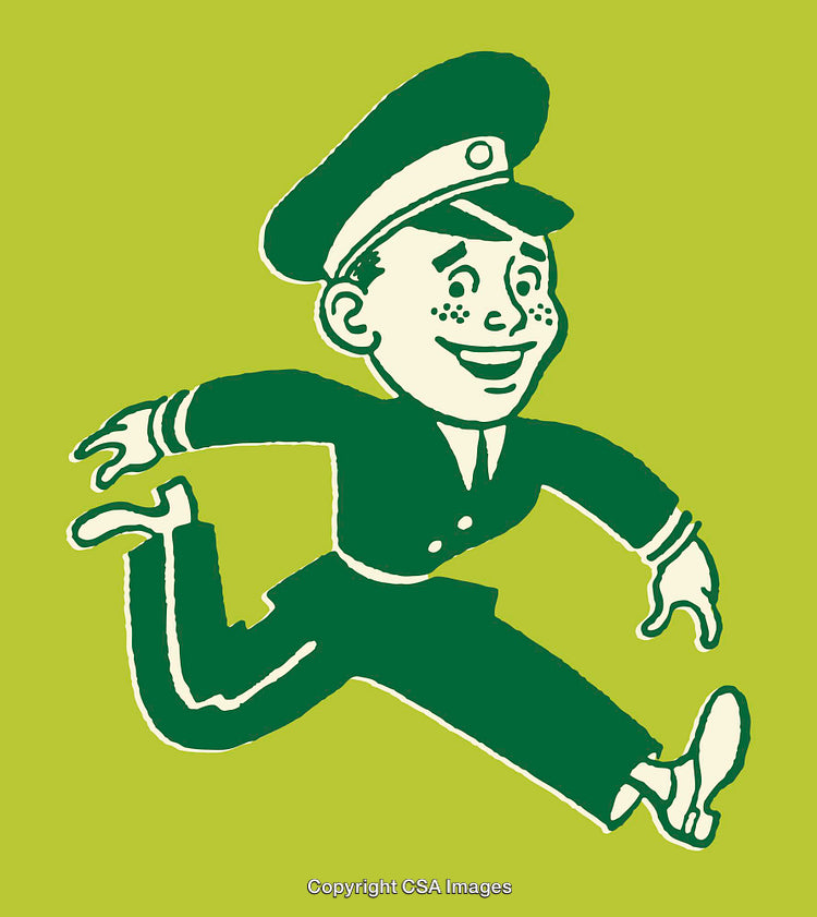 Vintage Style Illustration of a Cheerful Boy in Uniform
