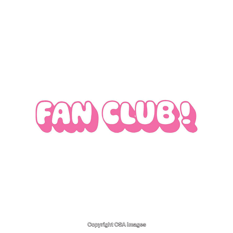 Pink Bubble Style Typography Display with Fan Club Highlight