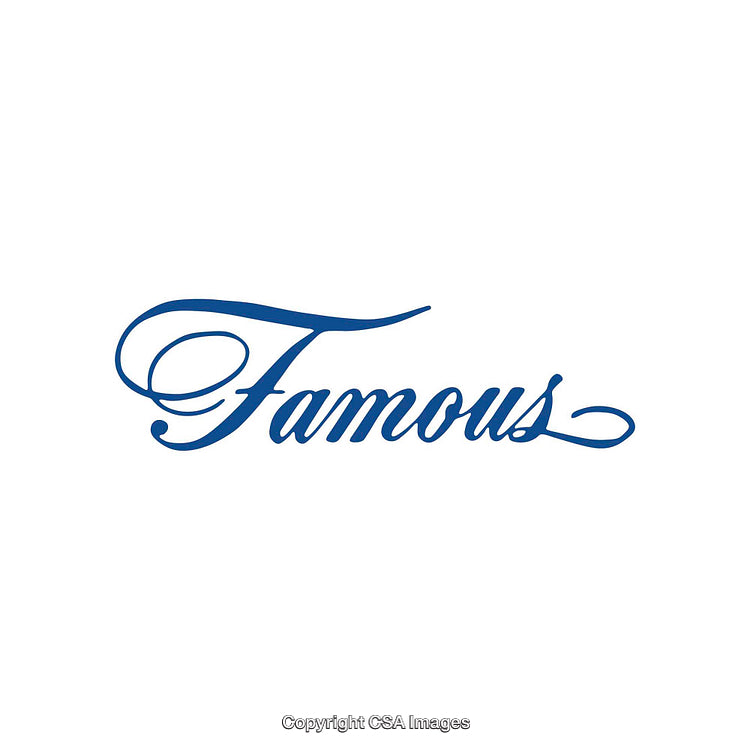 Elegant Blue Calligraphy Script Word Artwork on White Background