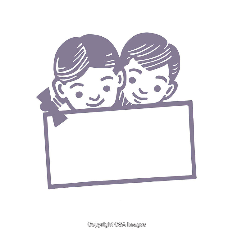 Illustrated Children Holding Blank Sign Displaying Message for Announcement