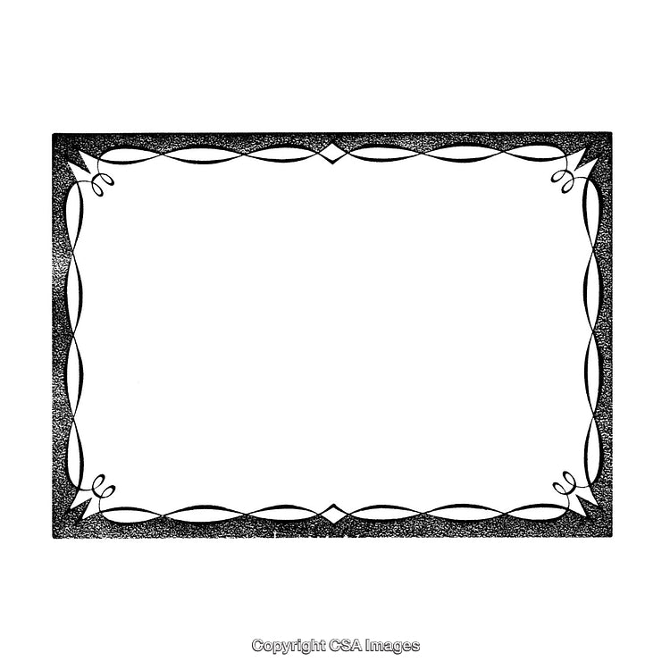 Artistic Black and White Border with Intricate Decorative Design