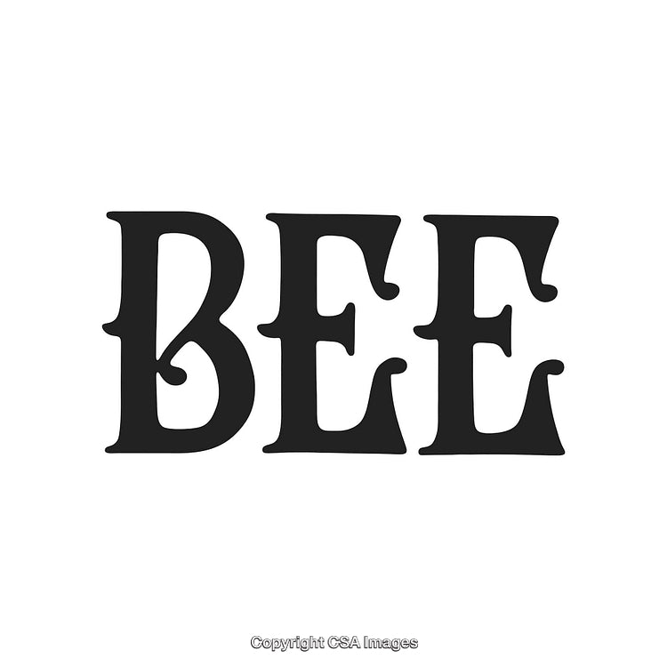 Vintage Typography Illustrating the Word 'Bee' in a Stylish Serif Typeface