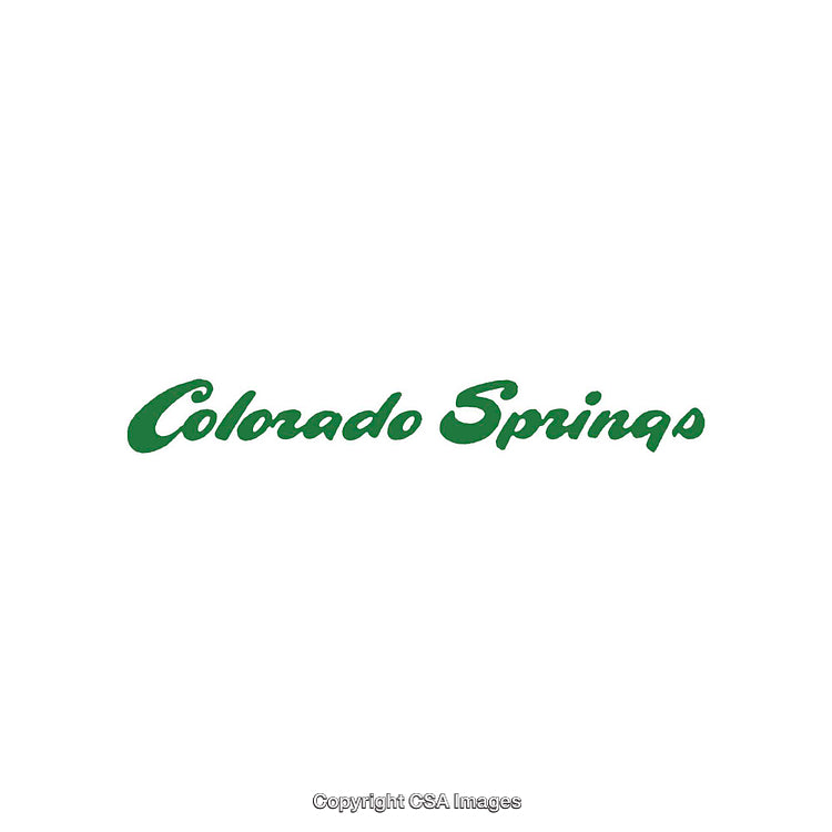 Minimalistic Green Text Logo Featuring 'Colorado Springs' in Script Style