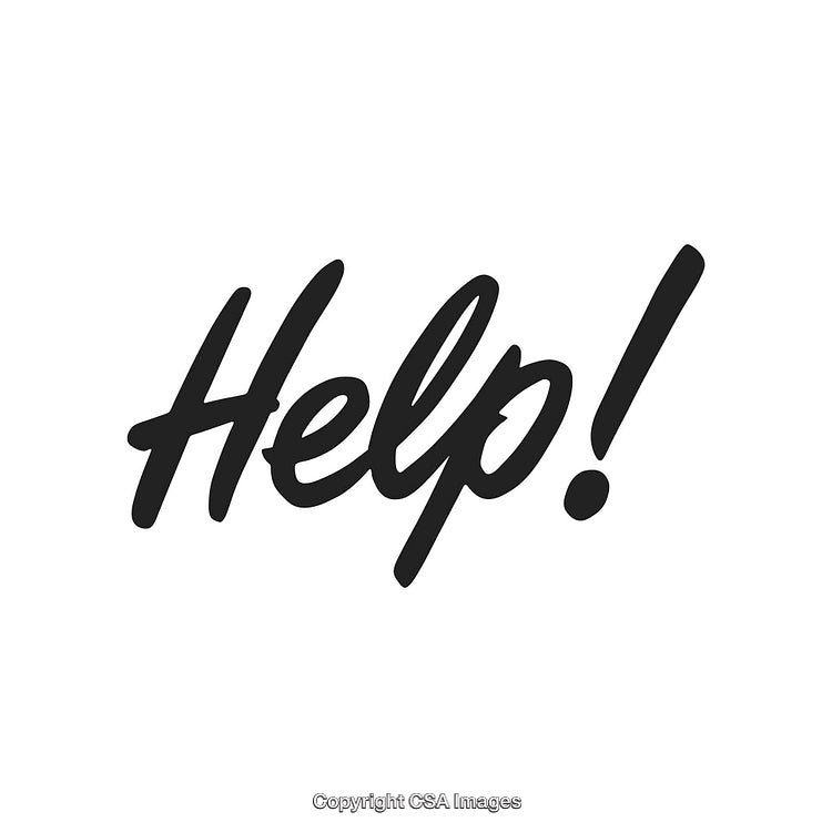 Help Calligraphy Text on White Background in Stylish Black Font