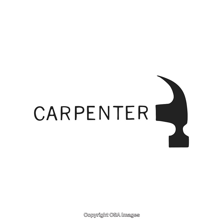 Minimalistic Black and White Carpenter Hammer Logo Design Illustration