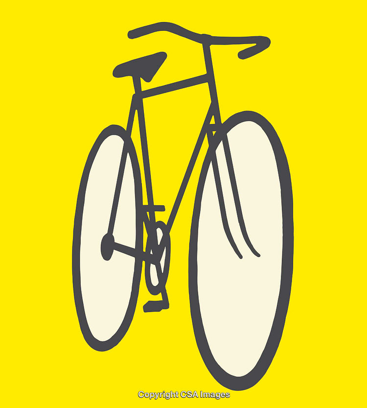 Minimalistic Bicycle Illustration with Yellow Background and Modern Design