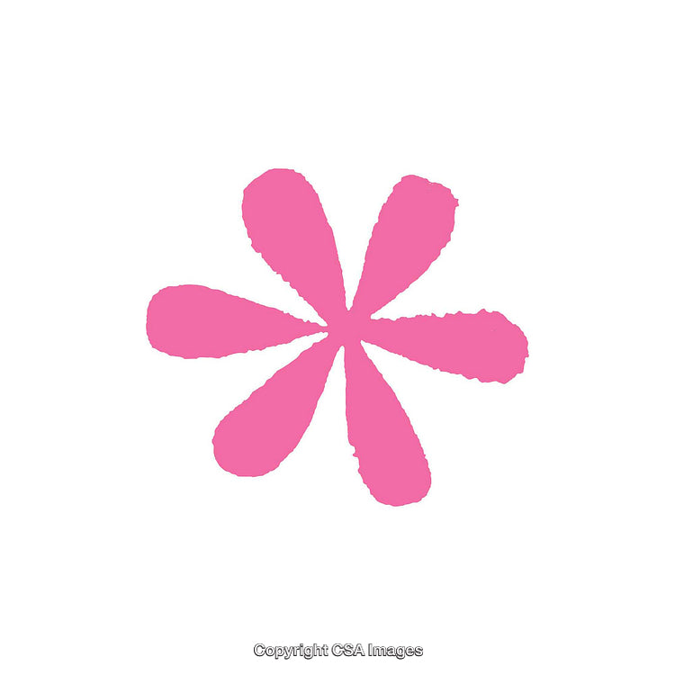 Bright Pink Floral-Themed Symbol on a White Background